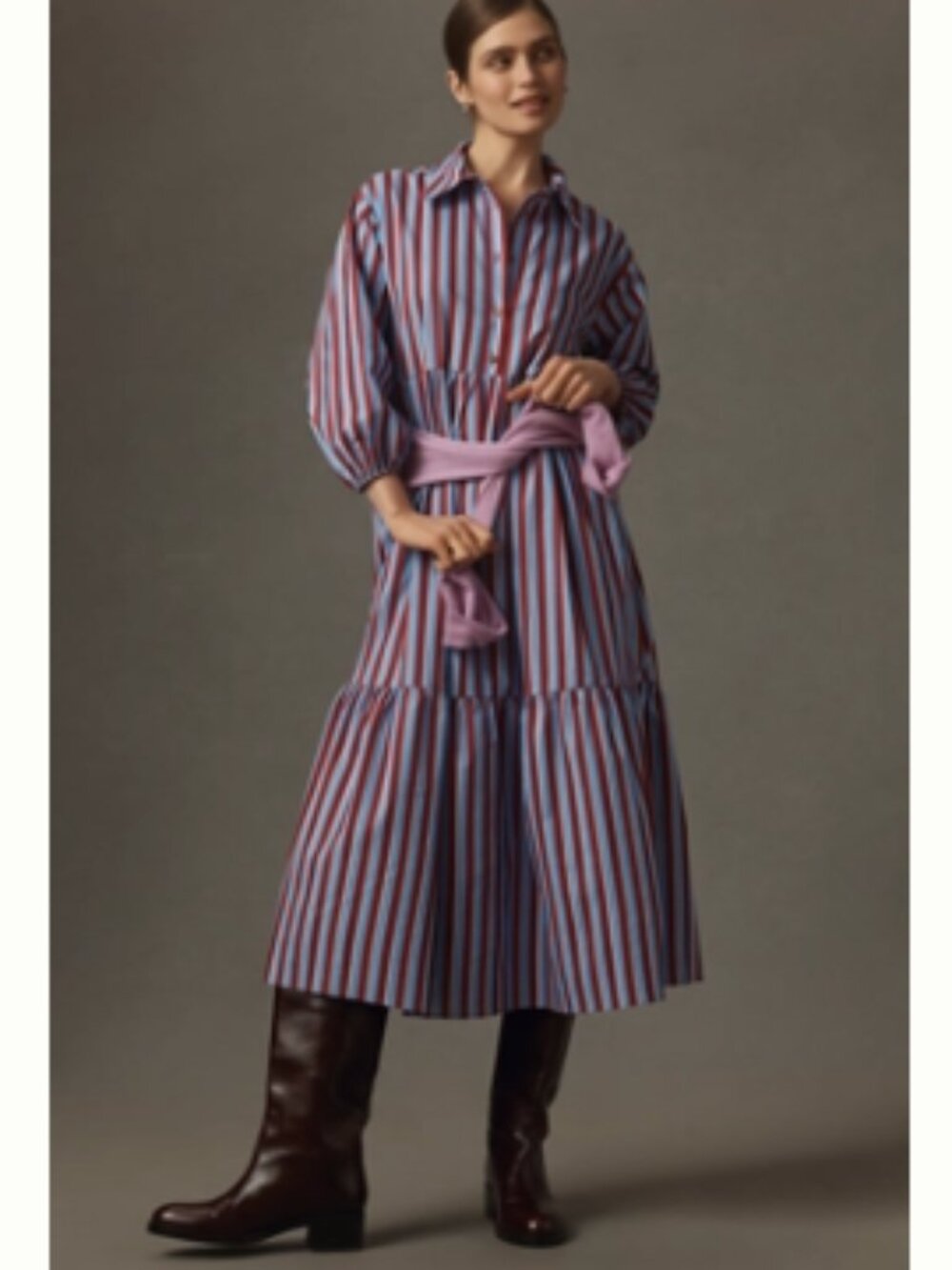 Anthropologie Maeve Bettina Dress in Purple Stripe NWT -  XS